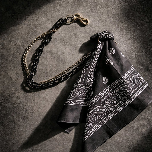 Black Paisley Bandana Chain